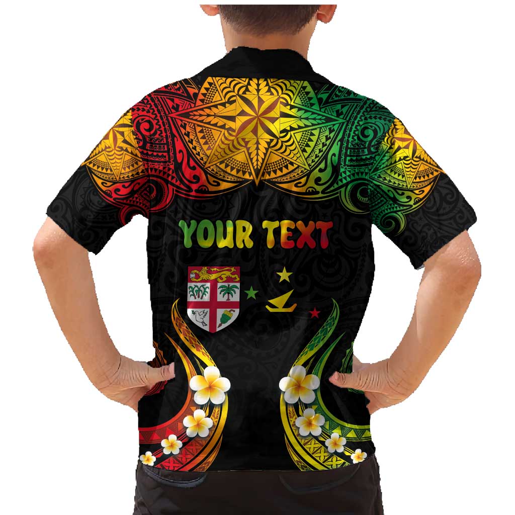 Personalised Malampa Fiji Day Family Matching Mermaid Dress and Hawaiian Shirt Polynesian Tattoo and Plumeria Reggae Color LT03 - Polynesian Pride