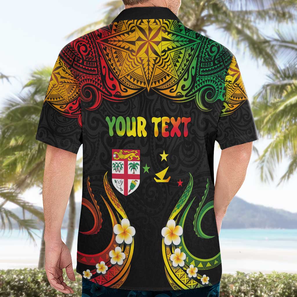 Personalised Malampa Fiji Day Hawaiian Shirt Polynesian Tattoo and Plumeria Reggae Color LT03 - Polynesian Pride