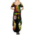 Personalised Malampa Fiji Day Summer Maxi Dress Polynesian Tattoo and Plumeria Reggae Color