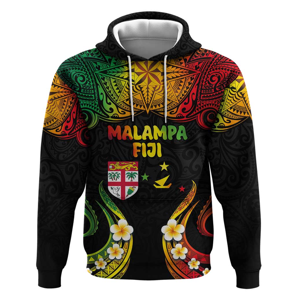 Personalised Malampa Fiji Day Zip Hoodie Polynesian Tattoo and Plumeria Reggae Color LT03 Pullover Hoodie Reggae - Polynesian Pride