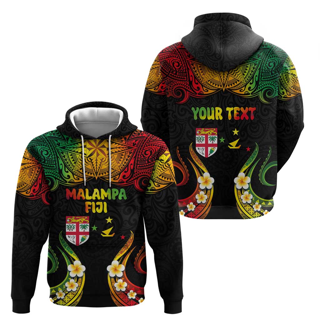 Personalised Malampa Fiji Day Zip Hoodie Polynesian Tattoo and Plumeria Reggae Color LT03 - Polynesian Pride