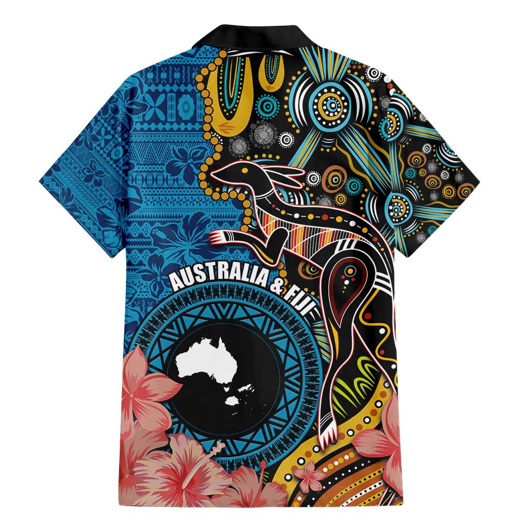 Fiji and Australia Kangaroos Family Matching Mermaid Dress and Hawaiian Shirt Indigenous Aboriginal and Fijian Masi Tribal Tattoo LT03 - Polynesian Pride