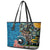 Fiji and Australia Kangaroos Leather Tote Bag Indigenous Aboriginal and Fijian Masi Tribal Tattoo