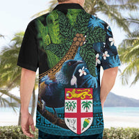 Fiji and New Zealand Tui Bird Hawaiian Shirt Koru Fern Leafs and Palm Tree With Plumeria LT03 - Polynesian Pride