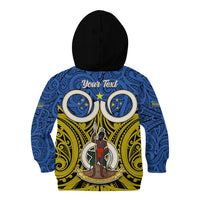 Personalised Vanuatu Tafea Province Kid Hoodie Pig Tusk Mix Maori Pattern and Namele Leaf LT03 - Polynesian Pride