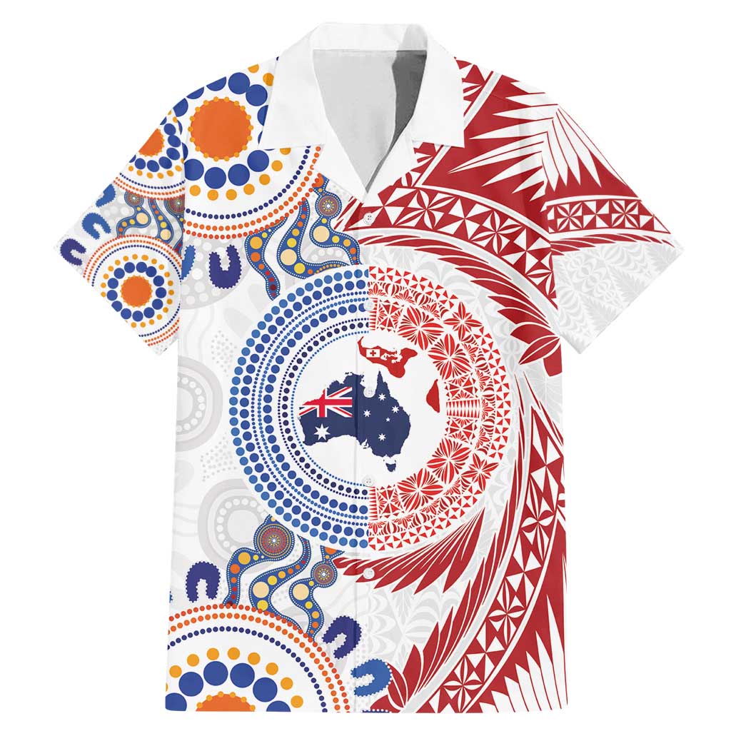 Tongan and Australian Culture Together Family Matching Mermaid Dress and Hawaiian Shirt Ngatu Art Tribal Aboriginal Tattoo Pattern - Polynesian Pride