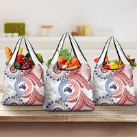 Tongan and Australian Culture Together Grocery Bag Ngatu Art Tribal Aboriginal Tattoo Pattern - Polynesian Pride