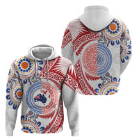 Tongan and Australian Culture Together Hoodie Ngatu Art Tribal Aboriginal Tattoo Pattern - Polynesian Pride