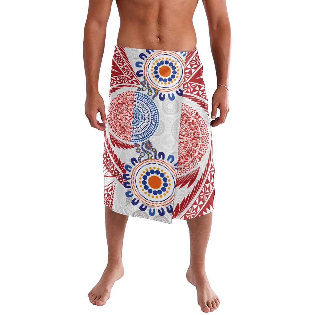 Tongan and Australian Culture Together Lavalava Ngatu Art Tribal Aboriginal Tattoo Pattern - Polynesian Pride