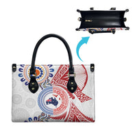 Tongan and Australian Culture Together Leather Bag Ngatu Art Tribal Aboriginal Tattoo Pattern - Polynesian Pride