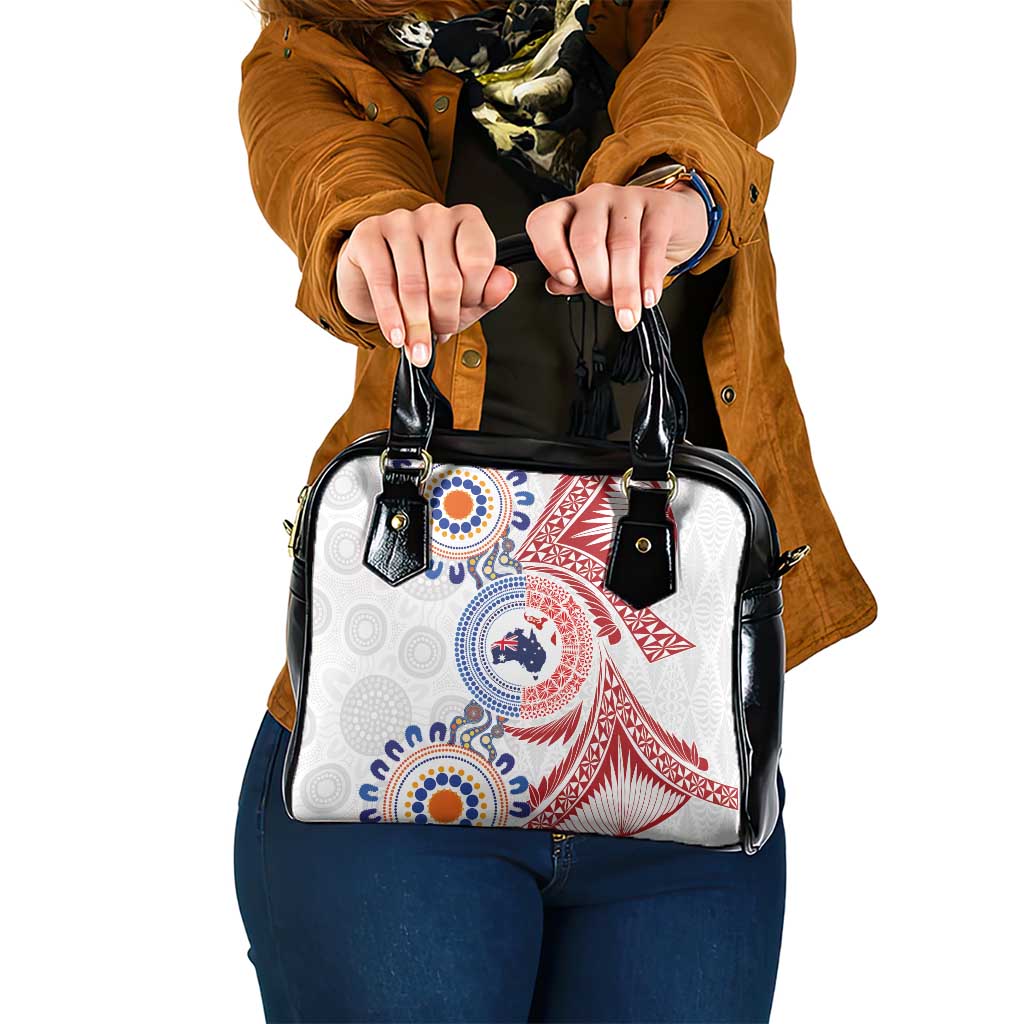 Tongan and Australian Culture Together Shoulder Handbag Ngatu Art Tribal Aboriginal Tattoo Pattern - Polynesian Pride