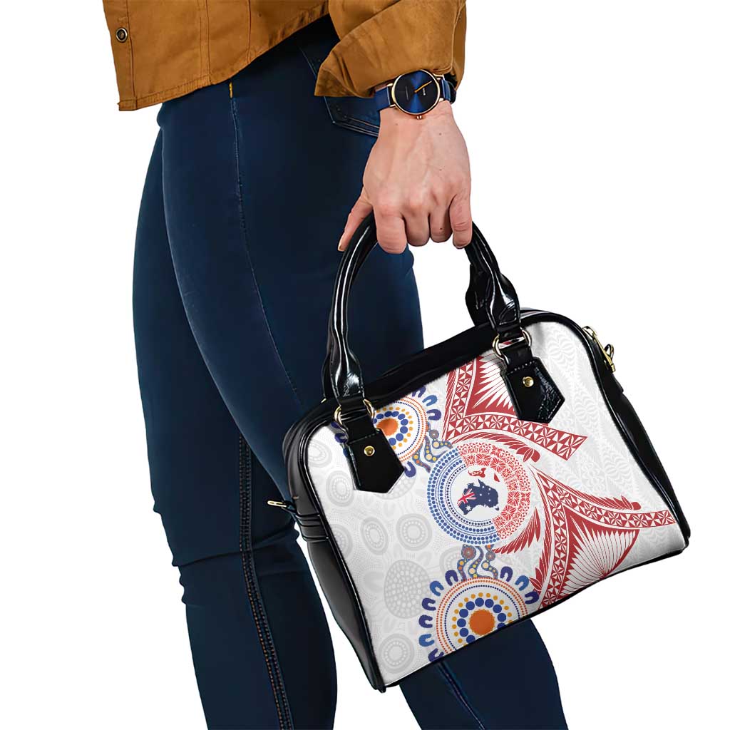 Tongan and Australian Culture Together Shoulder Handbag Ngatu Art Tribal Aboriginal Tattoo Pattern - Polynesian Pride
