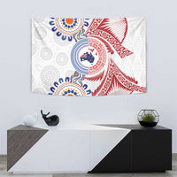 Tongan and Australian Culture Together Tapestry Ngatu Art Tribal Aboriginal Tattoo Pattern - Polynesian Pride
