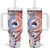 Tongan and Australian Culture Together Tumbler With Handle Ngatu Art Tribal Aboriginal Tattoo Pattern - Polynesian Pride