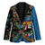 Fijian and Australian Culture Together Blazer Aboriginal Art and Tapa Motifs with Kangaroo and Palm Tree - Polynesian Pride