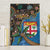 Fijian and Australian Culture Together Canvas Wall Art Aboriginal Art and Tapa Motifs with Kangaroo and Palm Tree - Polynesian Pride