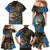 Fijian and Australian Culture Together Family Matching Mermaid Dress and Hawaiian Shirt Aboriginal Art and Tapa Motifs with Kangaroo and Palm Tree - Polynesian Pride