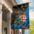 Fijian and Australian Culture Together Garden Flag Aboriginal Art and Tapa Motifs with Kangaroo and Palm Tree - Polynesian Pride