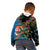 Fijian and Australian Culture Together Kid Hoodie Aboriginal Art and Tapa Motifs with Kangaroo and Palm Tree - Polynesian Pride