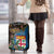 Fijian and Australian Culture Together Luggage Cover Aboriginal Art and Tapa Motifs with Kangaroo and Palm Tree - Polynesian Pride