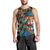 Fijian and Australian Culture Together Men Tank Top Aboriginal Art and Tapa Motifs with Kangaroo and Palm Tree - Polynesian Pride