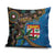 Fijian and Australian Culture Together Pillow Cover Aboriginal Art and Tapa Motifs with Kangaroo and Palm Tree - Polynesian Pride