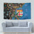 Fijian and Australian Culture Together Tapestry Aboriginal Art and Tapa Motifs with Kangaroo and Palm Tree - Polynesian Pride