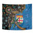 Fijian and Australian Culture Together Tapestry Aboriginal Art and Tapa Motifs with Kangaroo and Palm Tree - Polynesian Pride