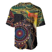 Papua New Guinea and Australia Together Baseball Jersey Bird of Paradise and Kangaroo Melanesian Aboriginal Motifs LT03 - Polynesian Pride