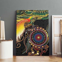 Papua New Guinea and Australia Together Canvas Wall Art Bird of Paradise and Kangaroo Melanesian Aboriginal Motifs LT03 - Polynesian Pride