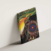 Papua New Guinea and Australia Together Canvas Wall Art Bird of Paradise and Kangaroo Melanesian Aboriginal Motifs LT03 - Polynesian Pride