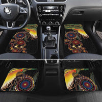 Papua New Guinea and Australia Together Car Mats Bird of Paradise and Kangaroo Melanesian Aboriginal Motifs - Polynesian Pride