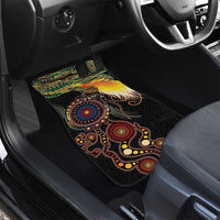 Papua New Guinea and Australia Together Car Mats Bird of Paradise and Kangaroo Melanesian Aboriginal Motifs - Polynesian Pride