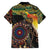 Papua New Guinea and Australia Together Family Matching Off Shoulder Maxi Dress and Hawaiian Shirt Bird of Paradise and Kangaroo Melanesian Aboriginal Motifs - Polynesian Pride