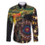 Papua New Guinea and Australia Together Family Matching Short Sleeve Bodycon Dress and Hawaiian Shirt Bird of Paradise and Kangaroo Melanesian Aboriginal Motifs - Polynesian Pride
