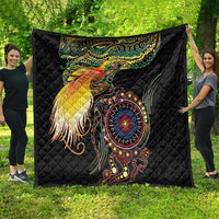 Papua New Guinea and Australia Together Quilt Bird of Paradise and Kangaroo Melanesian Aboriginal Motifs LT03 - Polynesian Pride