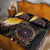 Papua New Guinea and Australia Together Quilt Bed Set Bird of Paradise and Kangaroo Melanesian Aboriginal Motifs - Polynesian Pride