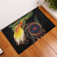Papua New Guinea and Australia Together Rubber Doormat Bird of Paradise and Kangaroo Melanesian Aboriginal Motifs LT03 - Polynesian Pride