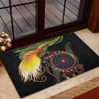 Papua New Guinea and Australia Together Rubber Doormat Bird of Paradise and Kangaroo Melanesian Aboriginal Motifs LT03 - Polynesian Pride