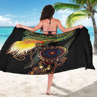 Papua New Guinea and Australia Together Sarong Bird of Paradise and Kangaroo Melanesian Aboriginal Motifs - Polynesian Pride