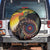 Papua New Guinea and Australia Together Spare Tire Cover Bird of Paradise and Kangaroo Melanesian Aboriginal Motifs - Polynesian Pride