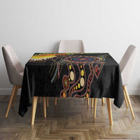 Papua New Guinea and Australia Together Tablecloth Bird of Paradise and Kangaroo Melanesian Aboriginal Motifs - Polynesian Pride