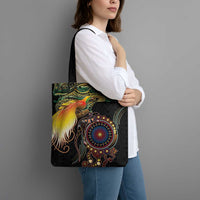 Papua New Guinea and Australia Together Tote Bag Bird of Paradise and Kangaroo Melanesian Aboriginal Motifs - Polynesian Pride