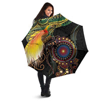 Papua New Guinea and Australia Together Umbrella Bird of Paradise and Kangaroo Melanesian Aboriginal Motifs - Polynesian Pride