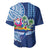 Hawaiian Mele Kalikimaka Baseball Jersey Funny Santa on Whale Island with Kakau Tattoos - Polynesian Pride