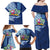 Hawaiian Mele Kalikimaka Family Matching Off Shoulder Maxi Dress and Hawaiian Shirt Funny Santa on Whale Island with Kakau Tattoos - Polynesian Pride