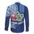Hawaiian Mele Kalikimaka Family Matching Short Sleeve Bodycon Dress and Hawaiian Shirt Funny Santa on Whale Island with Kakau Tattoos - Polynesian Pride