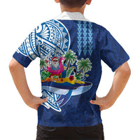 Hawaiian Mele Kalikimaka Hawaiian Shirt Funny Santa on Whale Island with Kakau Tattoos - Polynesian Pride