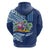 Hawaiian Mele Kalikimaka Hoodie Funny Santa on Whale Island with Kakau Tattoos - Polynesian Pride