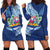 Hawaiian Mele Kalikimaka Hoodie Dress Funny Santa on Whale Island with Kakau Tattoos - Polynesian Pride
